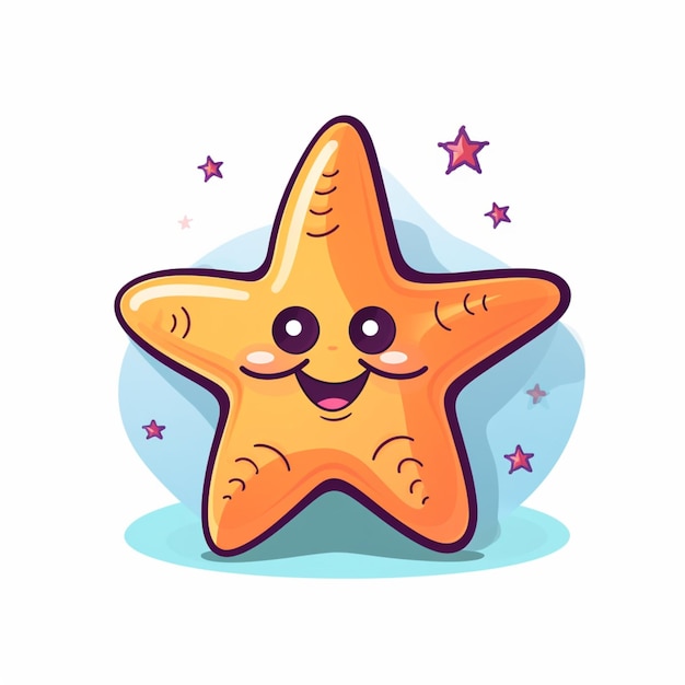 Foto logotipo de desenho animado de estrela-do-mar