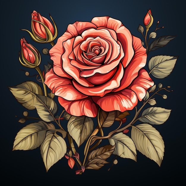 Logotipo de desenho animado de flor de rosa