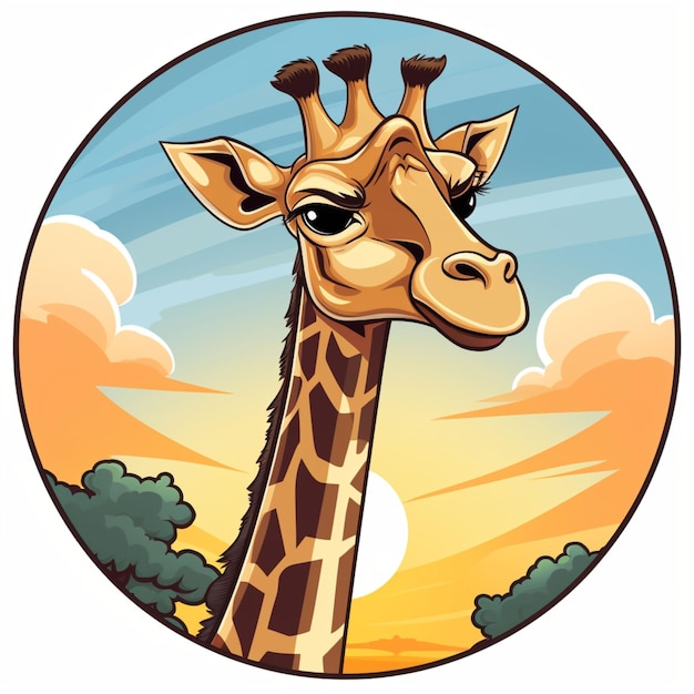 logotipo de desenho animado de girafa