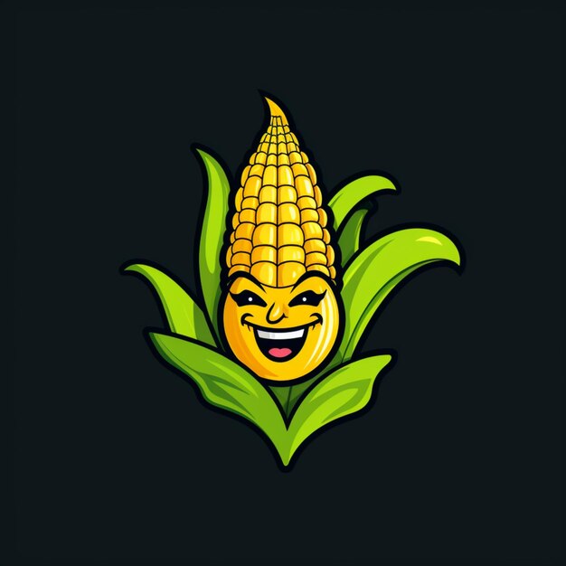 logotipo de desenho animado de milho