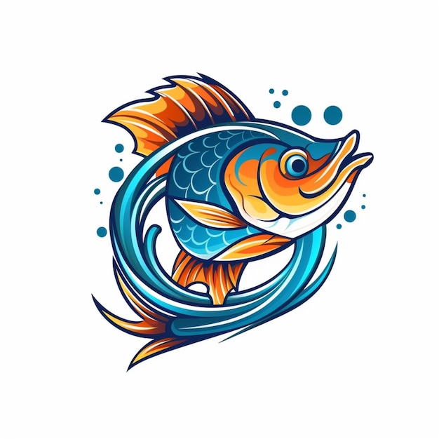 Logotipo de desenho animado de peixe 10