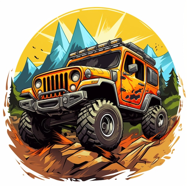 logotipo de desenho animado off road