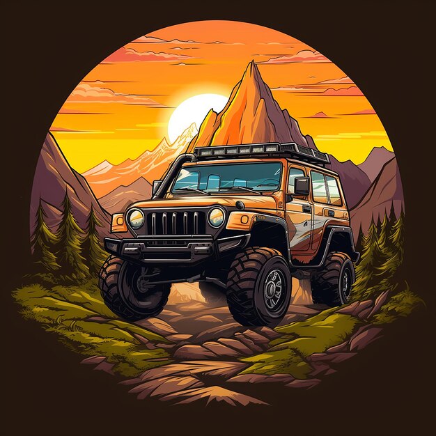 Foto logotipo de desenho animado offroad