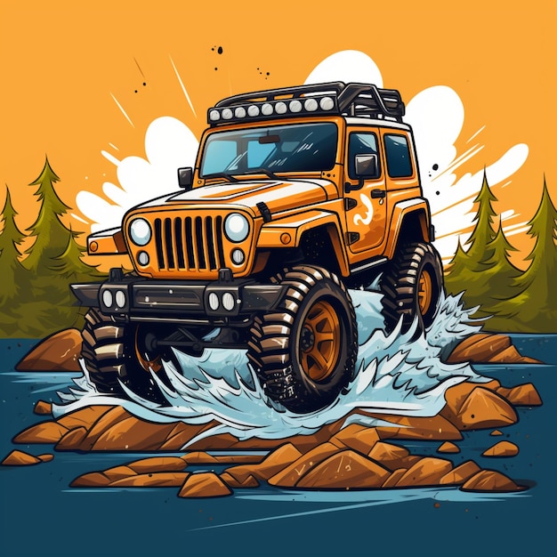 logotipo de desenho animado offroad