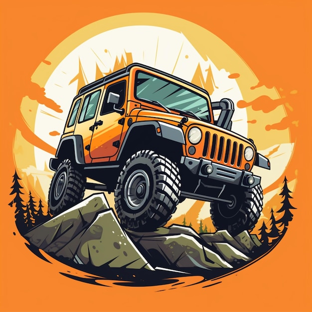 logotipo de desenho animado offroad