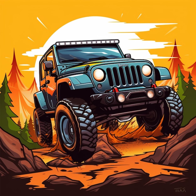 logotipo de desenho animado offroad