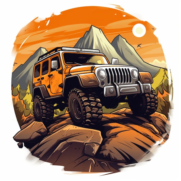 Foto logotipo de desenho animado offroad