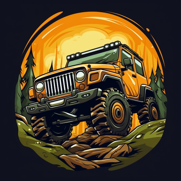 logotipo de desenho animado offroad