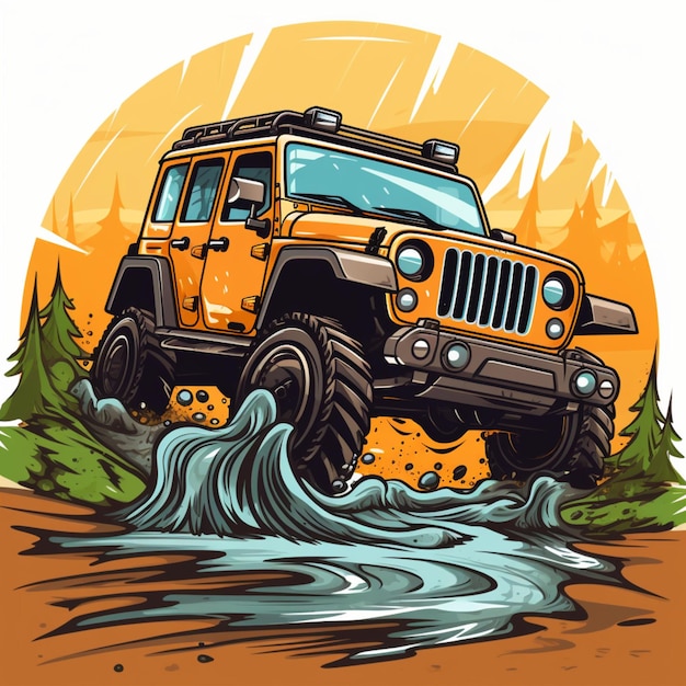 Foto logotipo de desenho animado offroad