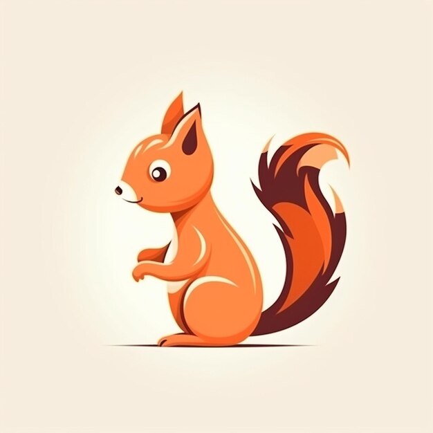 logotipo de desenho de esquilo fofo 56