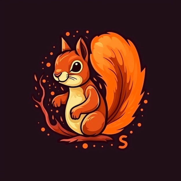 logotipo de design de esquilo fofo 44