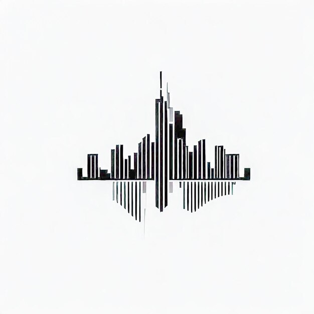 logotipo de design gráfico com um horizonte preto e branco minimalista