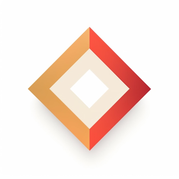 Logotipo de diamante realista com tons laranja e castanho