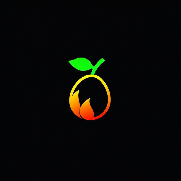 Logotipo de folha de laranja Logotipo de fruta e fruta