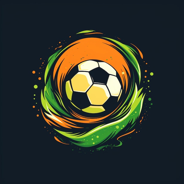 Logotipo de futebol desenhado à mão
