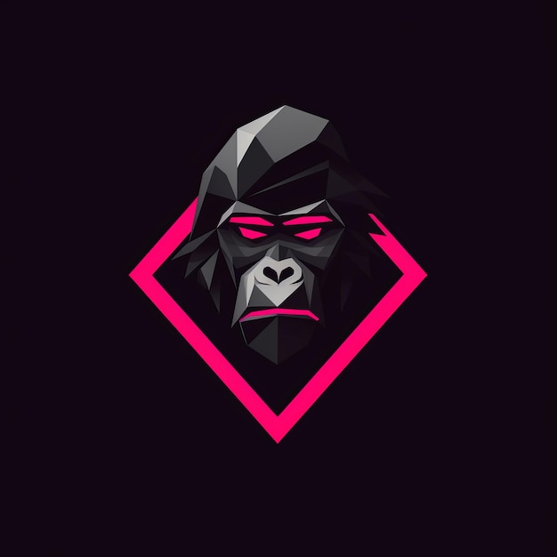Foto logotipo de gorila minimalista design limpo