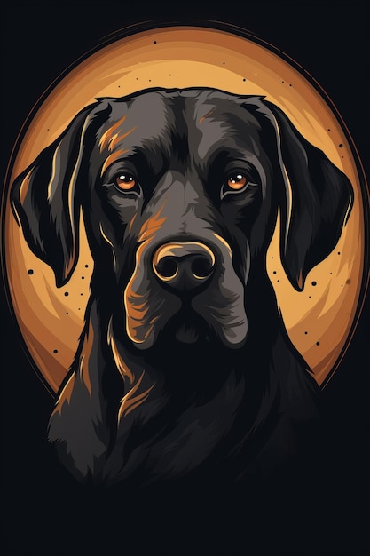 Logotipo de ilustração da cabeça do Labrador Retriever