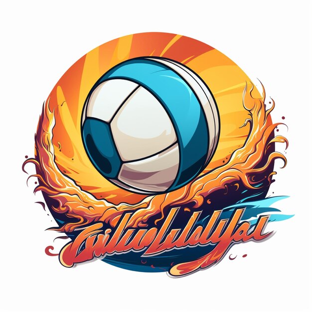 Foto logotipo de ilustração de voleibol de fundo isolado