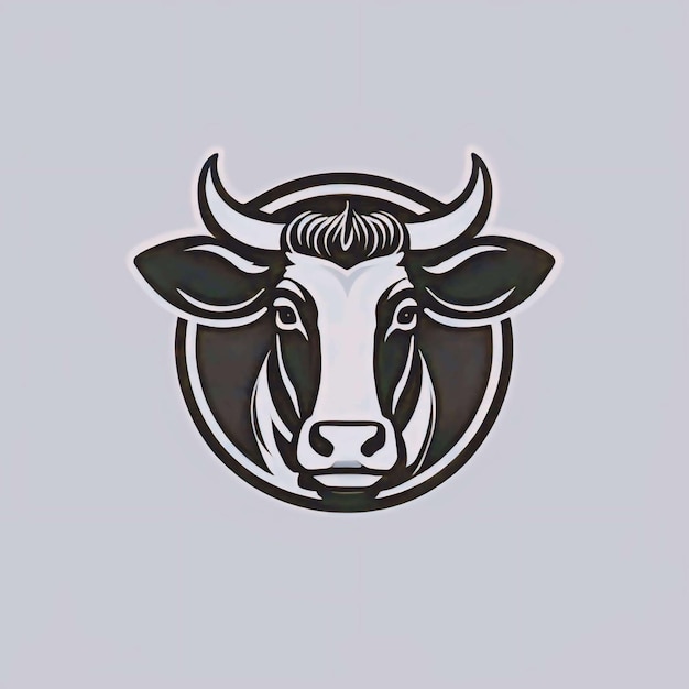 Foto logotipo de ilustração vetorial de vaca