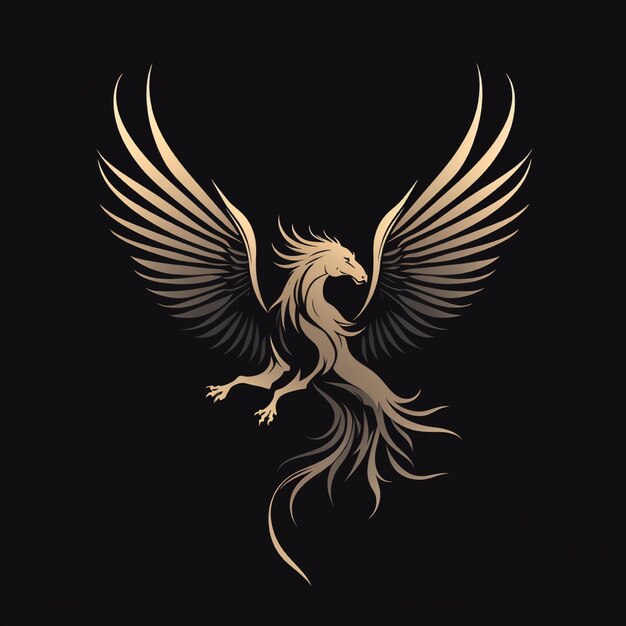 Logotipo de imagem Pegasus em fundo preto