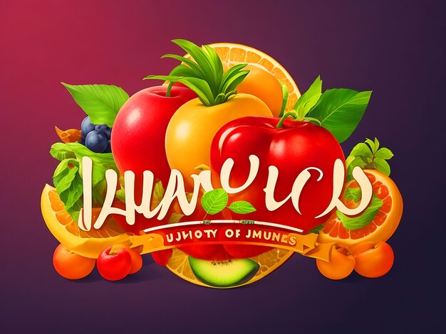 Foto logotipo de jugos de fruta diseo grafico del zumo dinamico