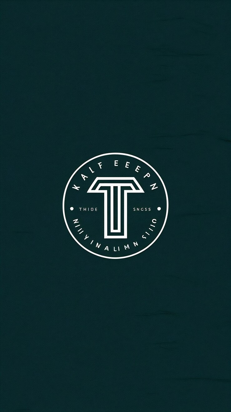 Foto logotipo de letra t limpa, sinal de círculo, design minimalista com cartão de visita da marca