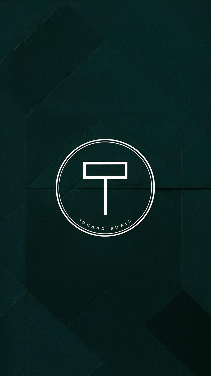 Foto logotipo de letra t limpa, sinal de círculo, design minimalista com cartão de visita da marca