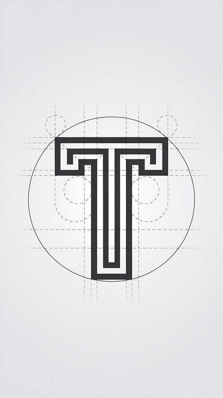 Foto logotipo de letra t limpa, sinal de círculo, design minimalista com cartão de visita da marca