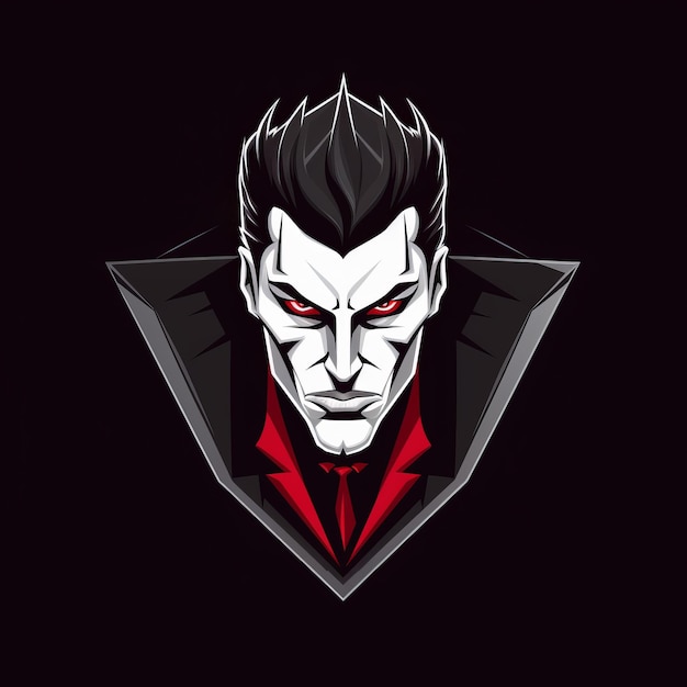 Logotipo de linha mínima de um vampiro de alta tecnologia com bordas afiadas