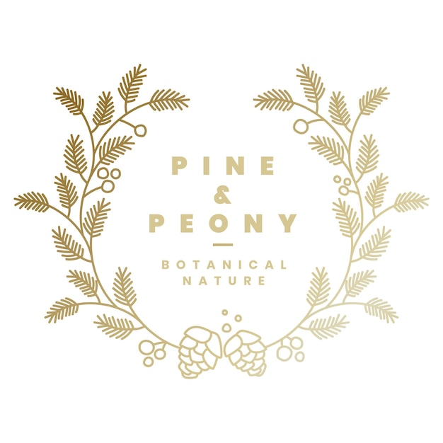 Logotipo de louro floral dourado png design profissional para negócios de bem-estar