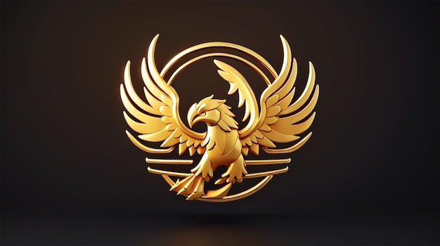 Logotipo de mascote de cor dourada de cabeça de águia