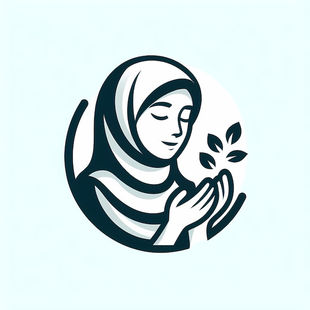 Foto logotipo de mascote muçulmano design2024