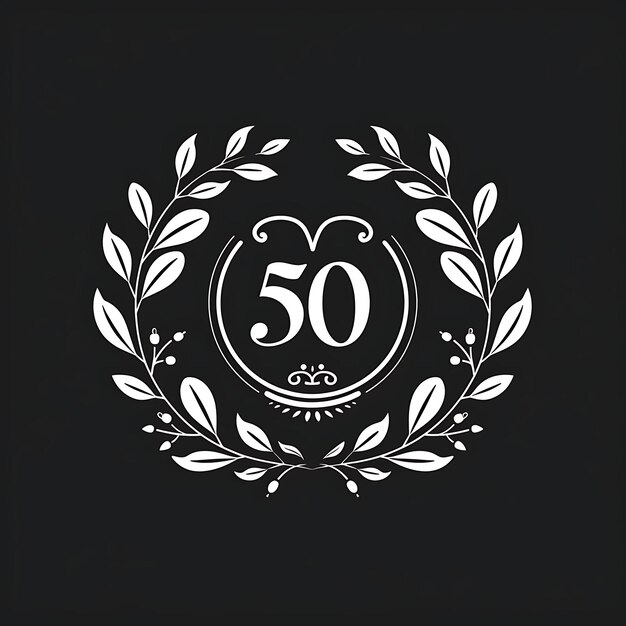 Logotipo de monograma do 50o aniversário com iniciais interligadas Su Collage Conceito de design criativo simples