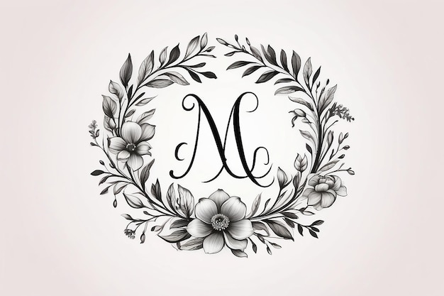 Foto logotipo de monograma floral