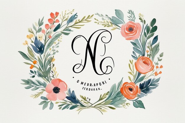 Foto logotipo de monograma floral