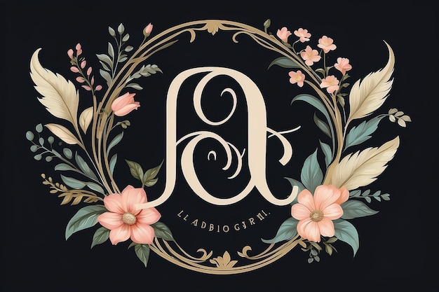 Foto logotipo de monograma floral