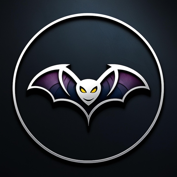 Foto logotipo de morcego minimalista para a vida noturna