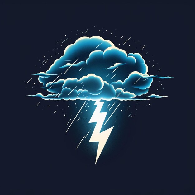 Logotipo de nuvem bonita e relâmpago altamente detalhado