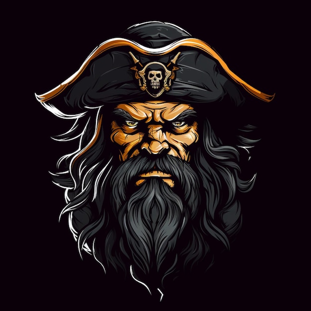 Logotipo de pirata em fundo isolado