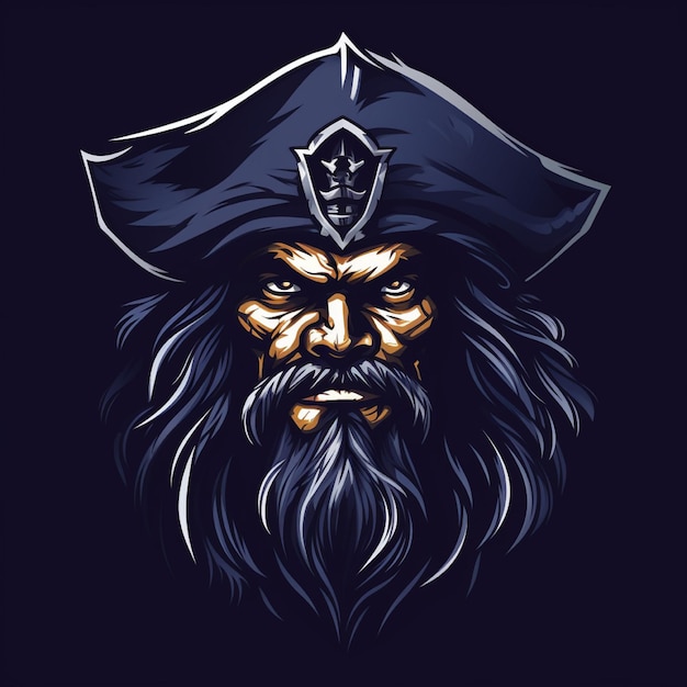 Logotipo de pirata em fundo isolado