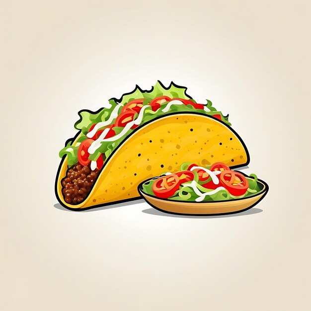 Foto logotipo de prato de taco ilustração abstrata de taco para banner