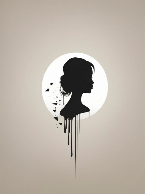 Logotipo de silhueta de mulher minimalista