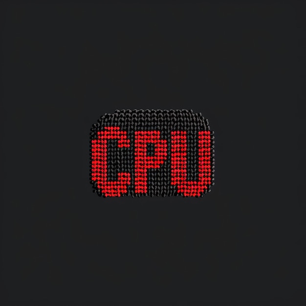 Foto logotipo de três letras cpu em estilo tricotado