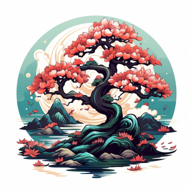 Logotipo de uma árvore bonsai