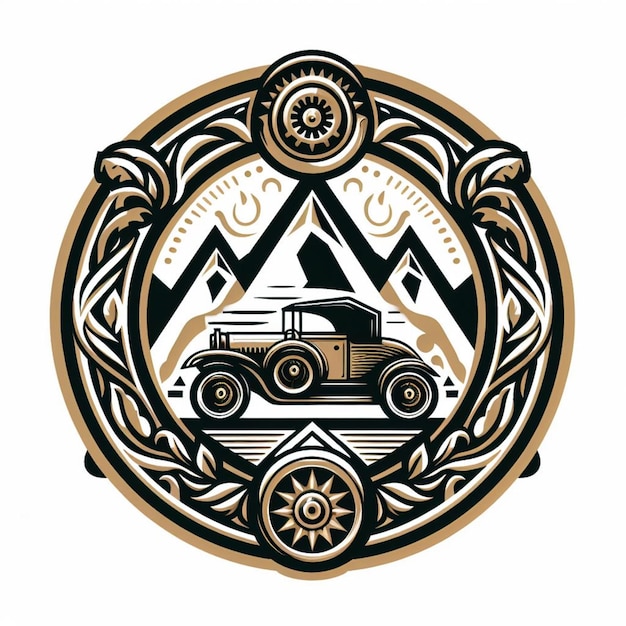 Foto logotipo de uma empresa automotiva com um design moderno e antigo que dá uma impressão elegante