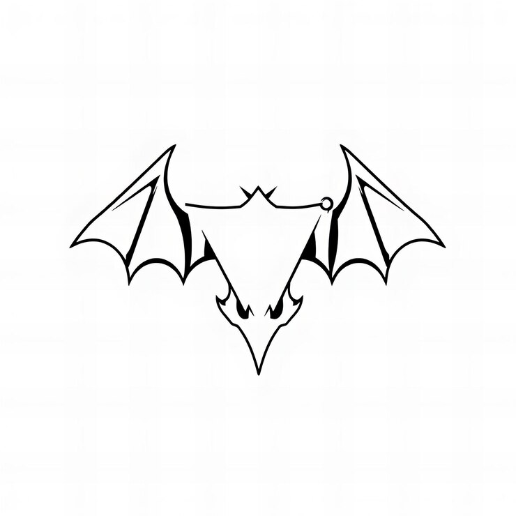 Foto logotipo de vampiro em estilo de arte de linha simples