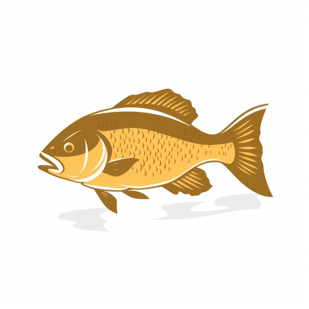 Logotipo de vetor plano simples de um Barramundi dourado