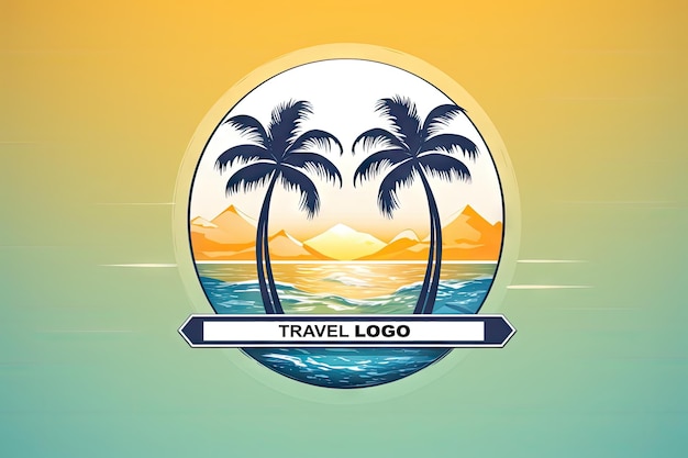 Foto logotipo de viagem de lazer modelo de emblema de turismo