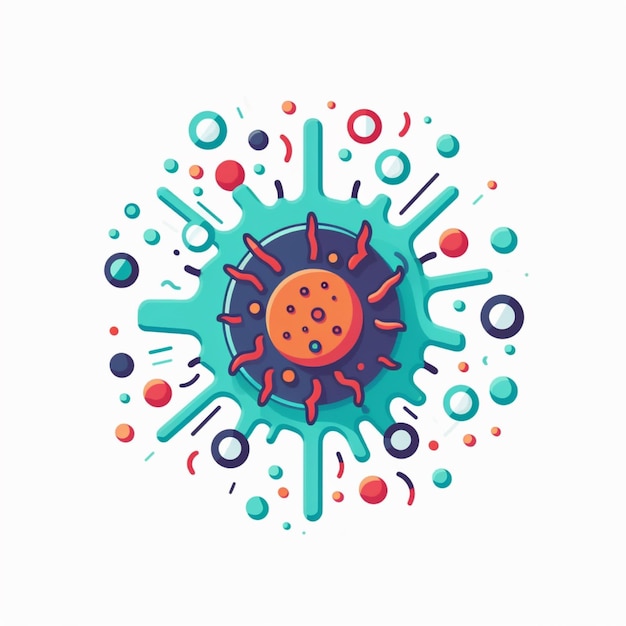 logotipo de vírus e bactérias de cor plana vetorial