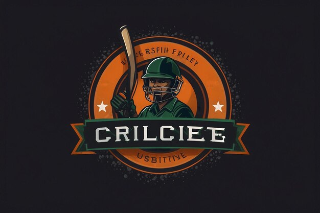 El logotipo del deporte del cricket, el emblema de la ilustración, la copia vectorial